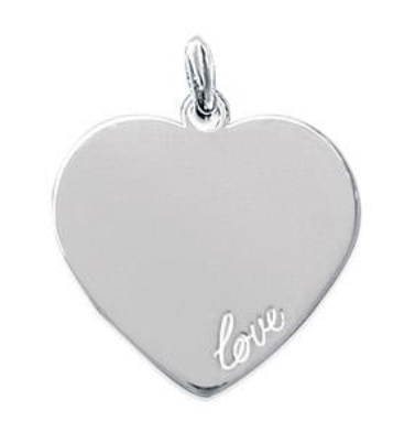 Pendentif "Love" - Grand coeur - Argent – Image 4