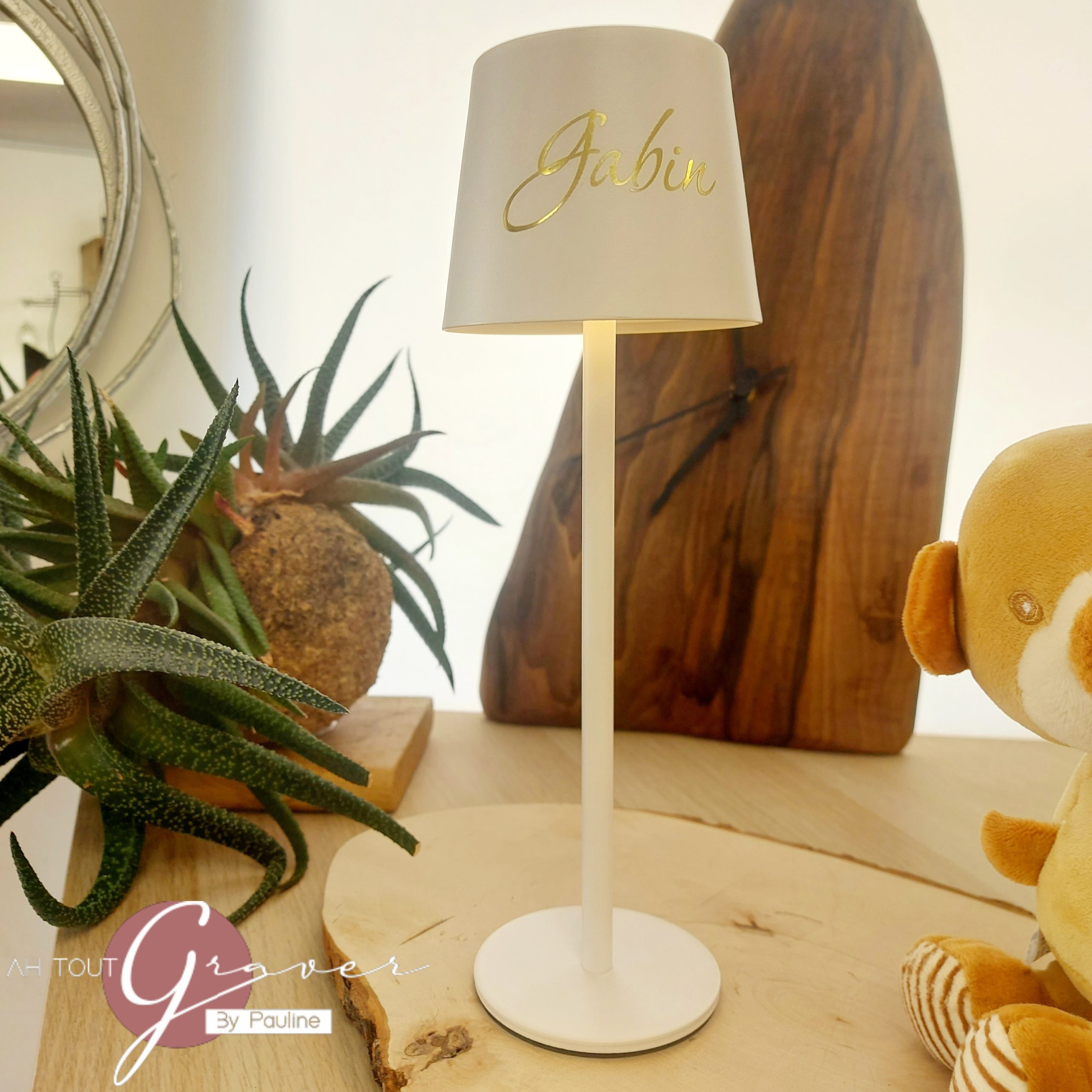 Lampe chromée Noir ou Blanche avec marquage – Image 7