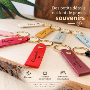 Porte clés Simili cuir avec marquage